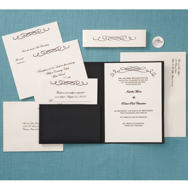 Pocket wedding invitations kits cheap